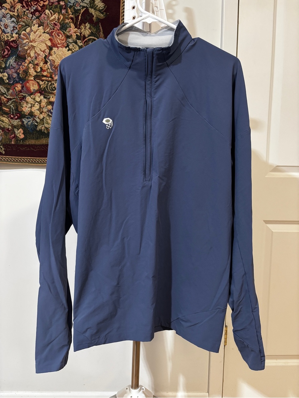 Mountain Hardwear Men’s L Chockstone Softshell 1/4 Zip Pullover Blue Stretch